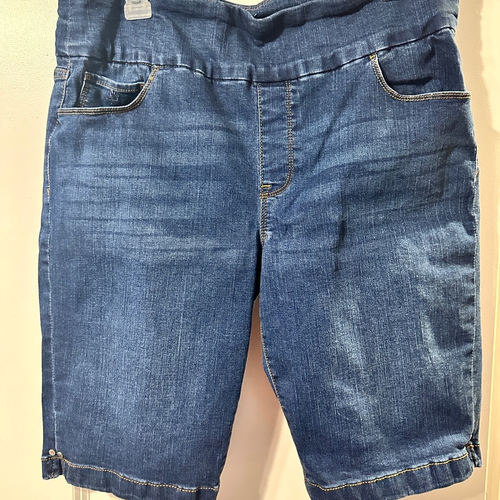Gloria Vanderbilt Blue Jean Shorts with Elastic Waistband